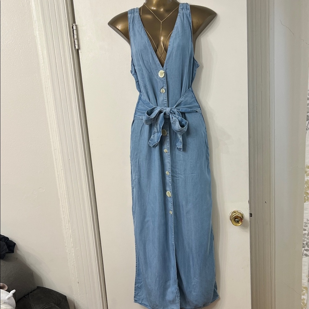 Zara Light Blue Sleeveless Maxi Dress